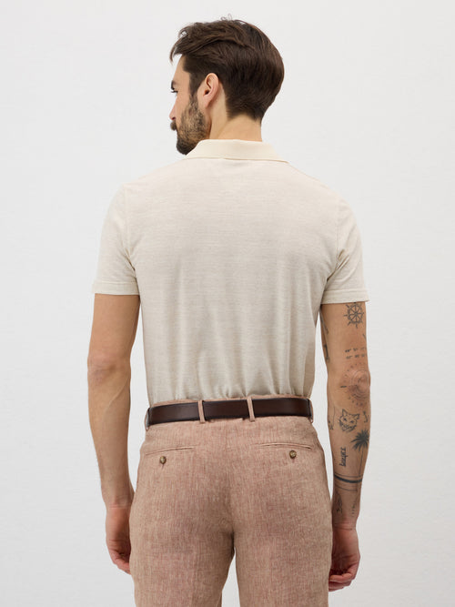 Polo Slim en coton mélangé beige - 2 - Father & Sons   - 14 
