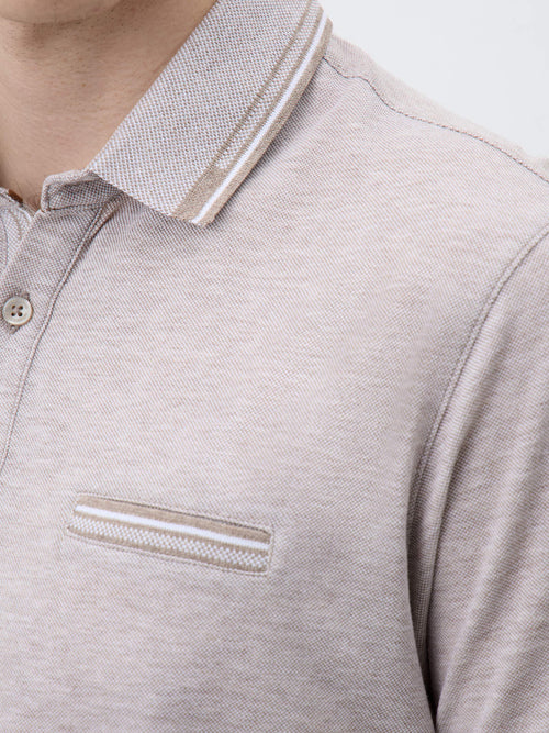 Polo Slim en coton beige - Father & Sons   - 3 