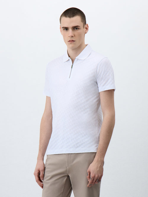 Polo Slim en coton blanc - 1 - Father & Sons   - 8 