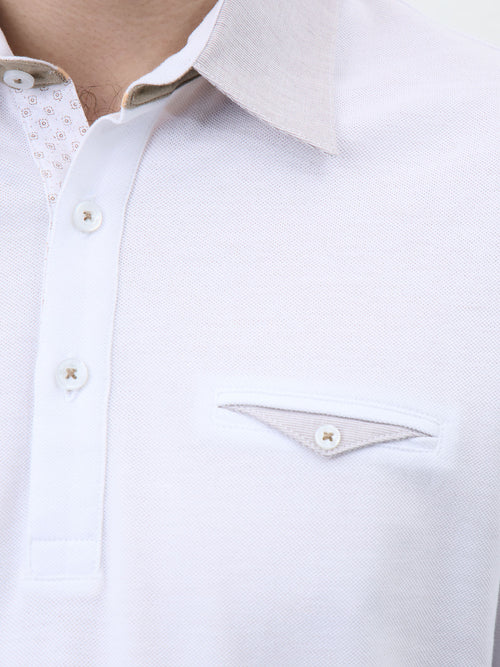 Polo Slim en coton blanc - Father & Sons   - 3 