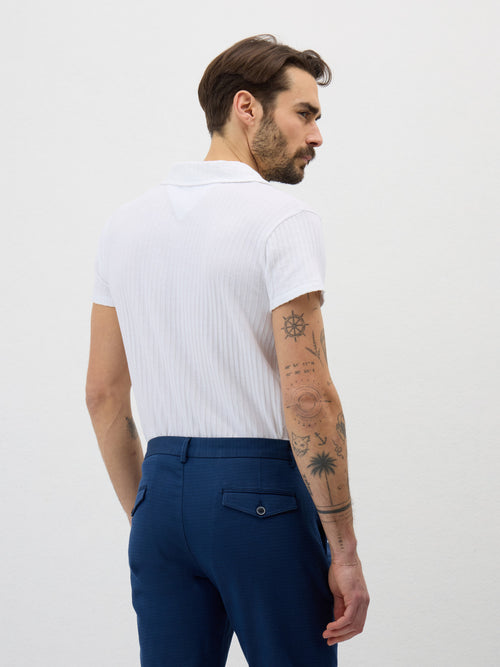 Polo Slim en maille coton blanc - 2 - Father & Sons   - 13 