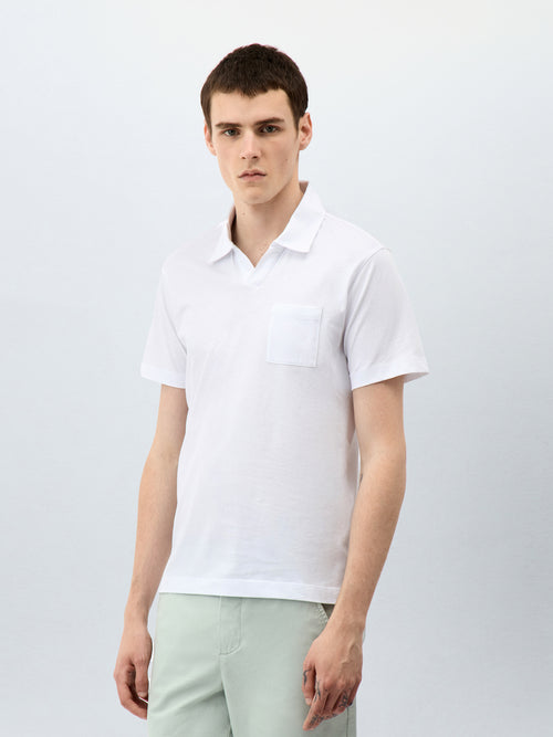 Polo Slim en coton blanc - Father & Sons   - 1 