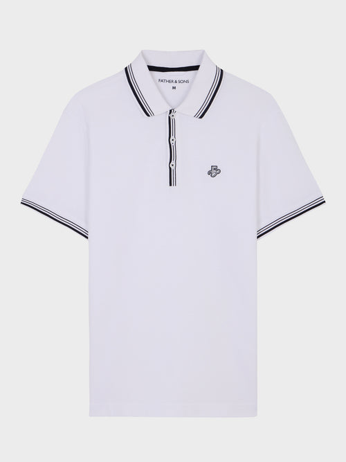 Polo regular en coton blanc - Father & Sons   - 5 