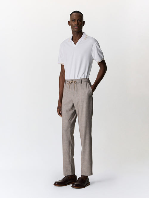 Polo regular en coton mélangé blanc - Father & Sons   - 3 