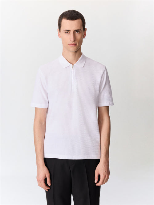 Polo slim en coton blanc - 1 - Father & Sons   - 19 