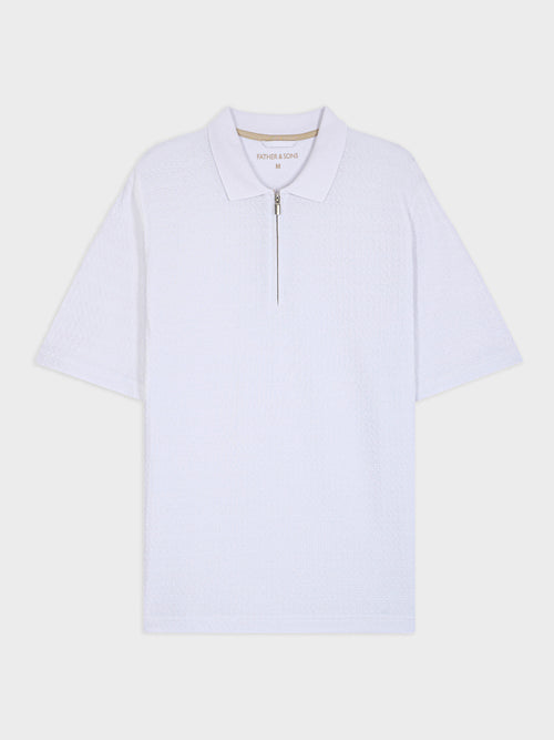 Polo slim en coton blanc - Father & Sons   - 4 