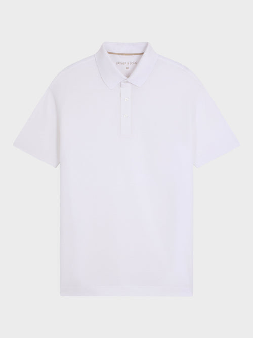 Polo regular en coton blanc - 1 - Father & Sons   - 3 