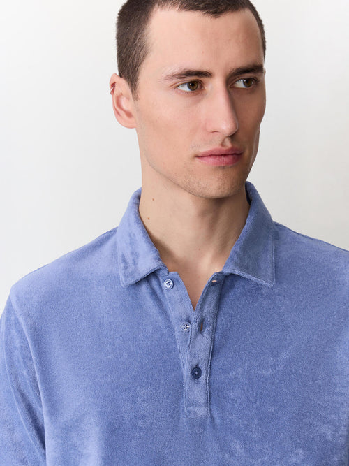 Polo slim en jersey éponge bleu chambray - Father & Sons   - 3 