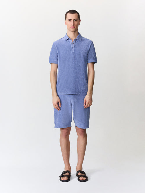 Polo slim en jersey éponge bleu chambray - Father & Sons   - 5 