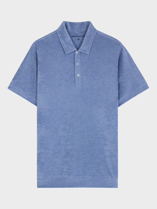 Polo slim en jersey éponge bleu chambray - Father & Sons   - 6 