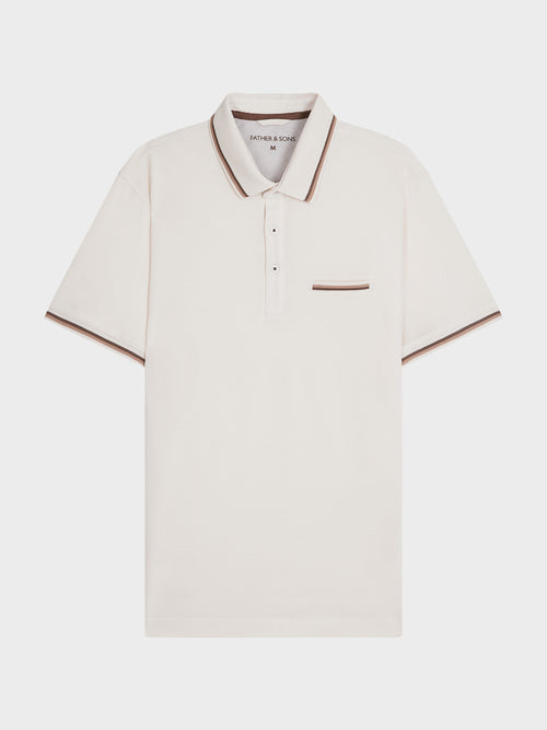 Polo Slim en coton écru - Father & Sons   - 4 