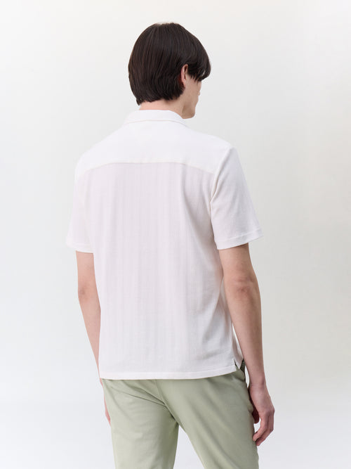 Chemise manches courtes regular en maille écrue - 2 - Father & Sons   - 4 