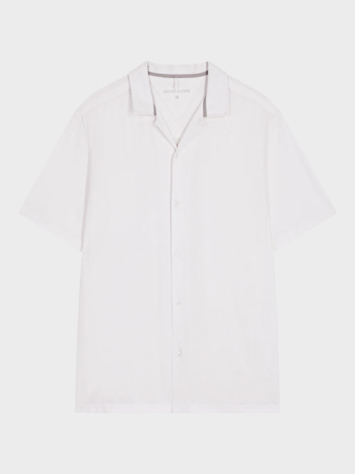 Chemise manches courtes regular en maille écrue - Father & Sons   - 6 