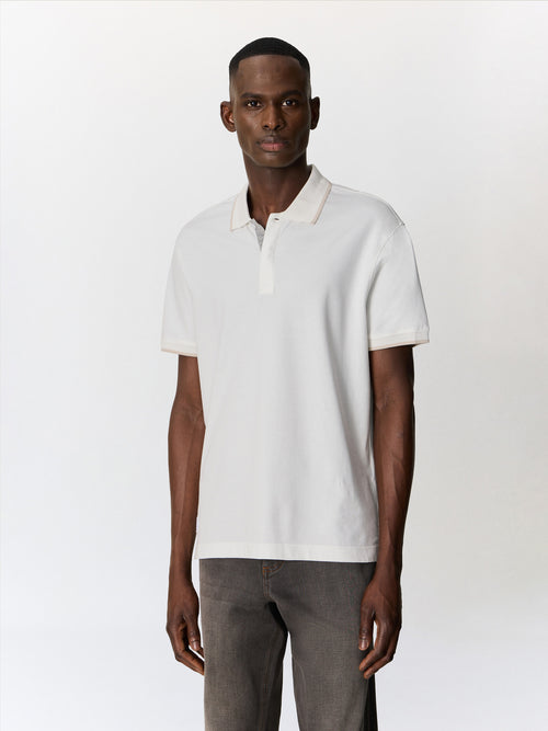 Polo regular en coton mélangé écru - 1 - Father & Sons   - 6 