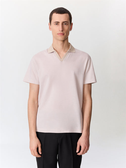 Polo regular en coton beige clair - 1 - Father & Sons   - 10 