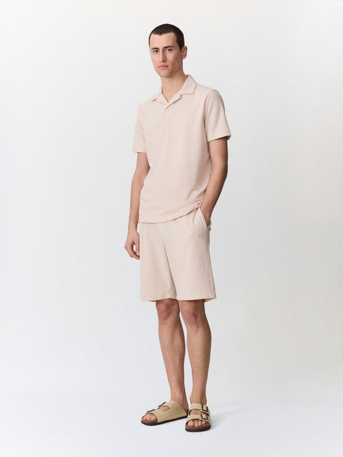 Polo loose en maille beige clair - Father & Sons   - 4 