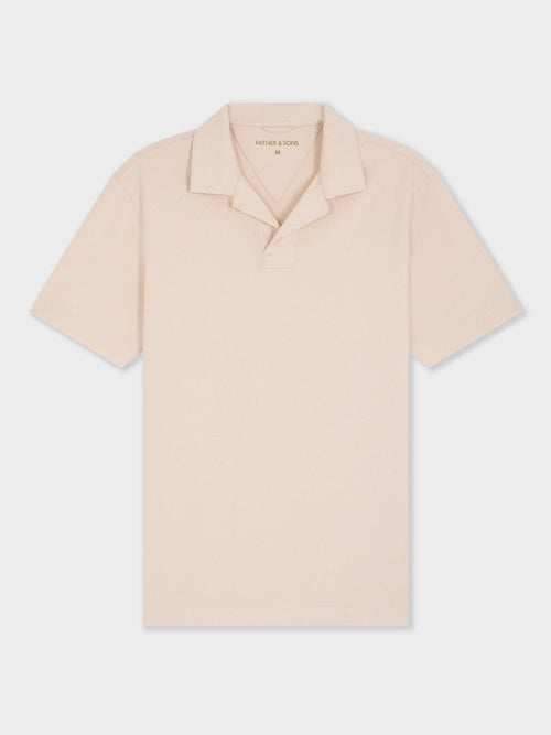 Polo loose en maille beige clair - Father & Sons   - 5 