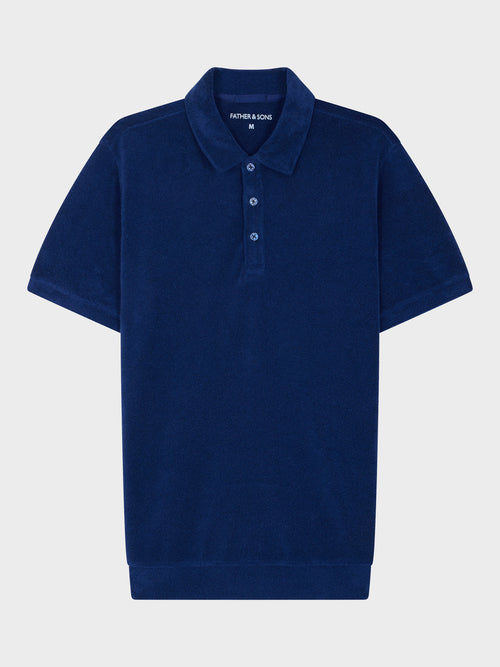 Polo Slim en jersey éponge bleu indigo - Father & Sons   - 6 