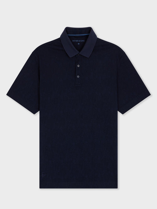 Polo regular en coton bleu indigo - Father & Sons   - 6 