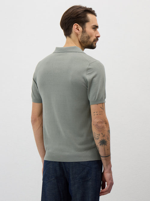 Polo Slim en maille coton et soie kaki - 2 - Father & Sons   - 10 
