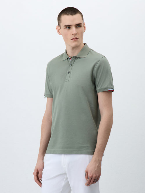 Polo Slim en coton kaki - 1 - Father & Sons   - 17 