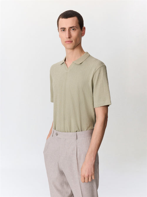 Polo regular en coton kaki - 1 - Father & Sons   - 18 