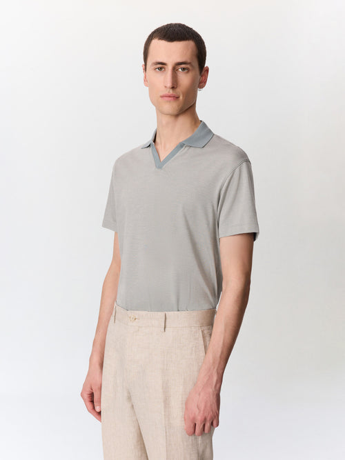 Polo regular en coton kaki - 1 - Father & Sons   - 8 