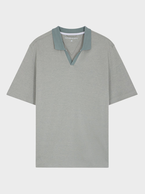 Polo regular en coton kaki - 1 - Father & Sons   - 3 