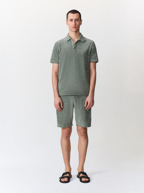 Polo slim en jersey éponge kaki - Father & Sons   - 5 