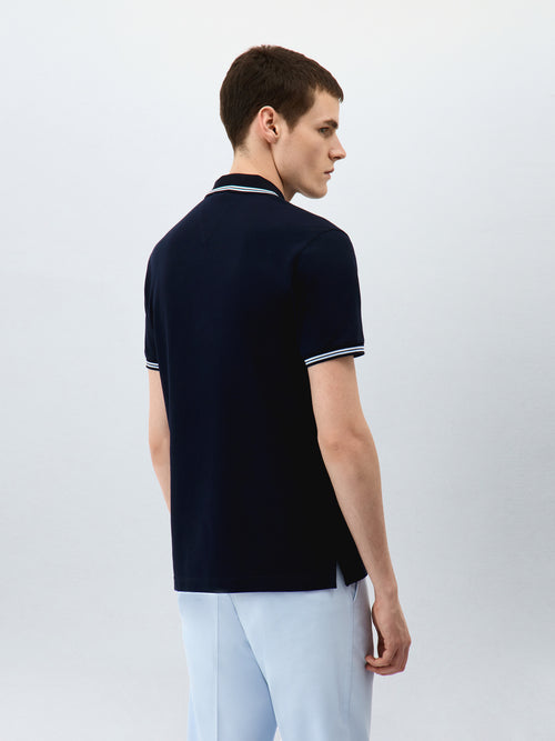 Polo Slim en coton bleu marine - 2 - Father & Sons   - 20 