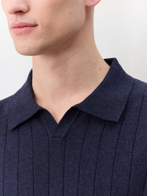 Polo slim en maille coton bleu marine - 2 - Father & Sons   - 13 