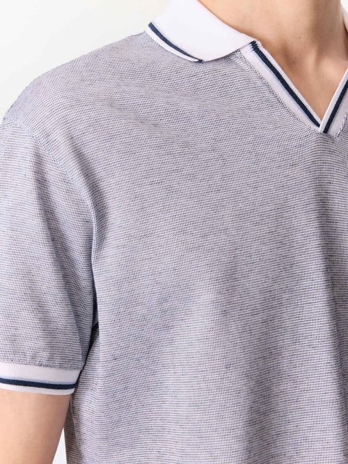 Polo regular en maille bleu marine - Father & Sons   - 4 