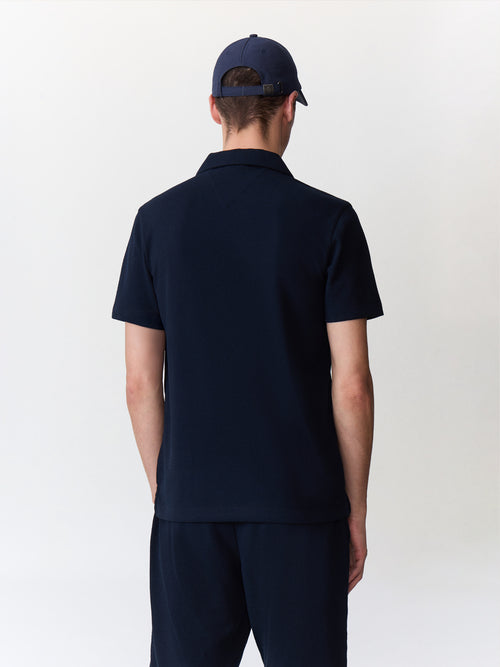 Polo loose en maille bleu marine - Father & Sons   - 2 