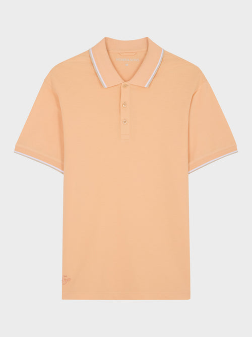 Polo slim en coton pêche - Father & Sons   - 4 