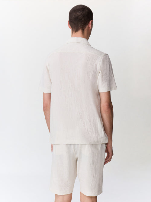 Chemise manches courtes regular en maille beige - 2 - Father & Sons   - 11 