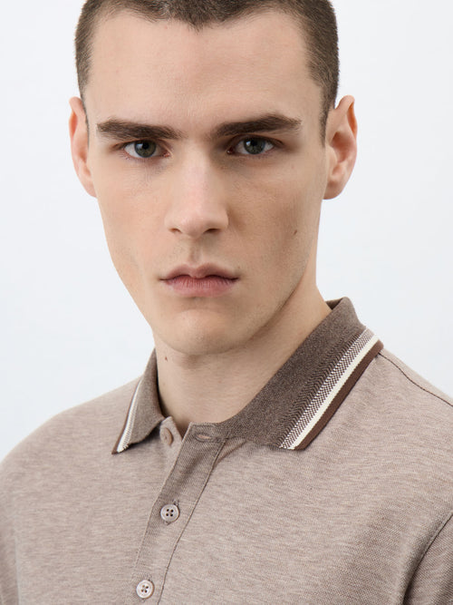 Polo Slim en coton marron - Father & Sons   - 3 