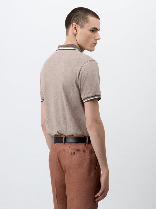 Polo Slim en coton marron - 2 - Father & Sons   - 15 