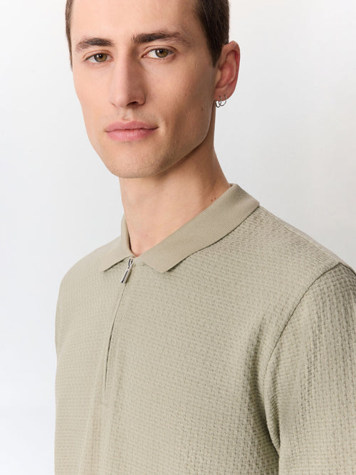 Polo slim en coton vert d'eau - Father & Sons   - 3 