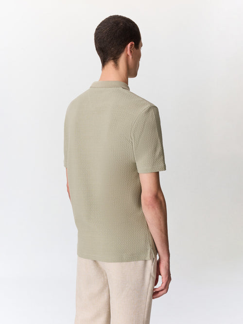 Polo slim en coton vert d'eau - 2 - Father & Sons   - 5 