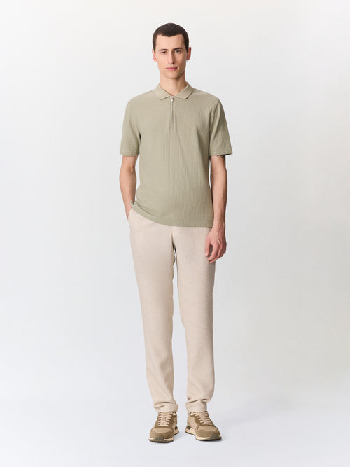 Polo slim en coton vert d'eau - Father & Sons   - 5 