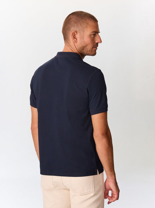 Polo regular en coton mélangé bleu marine - 2 - Father & Sons   - 17 