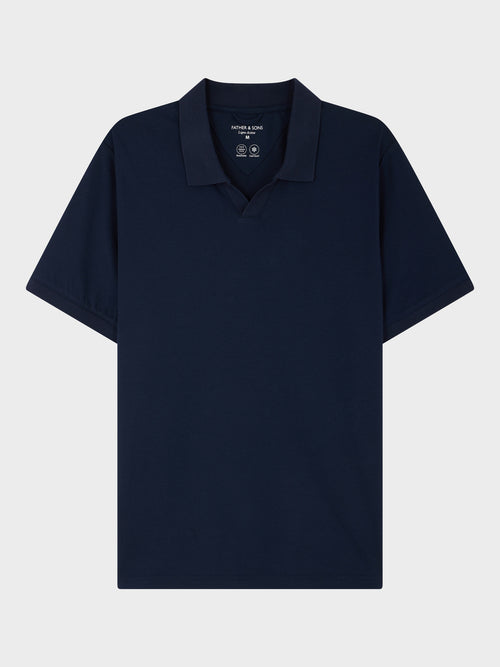 Polo regular en coton mélangé bleu marine - Father & Sons   - 1 