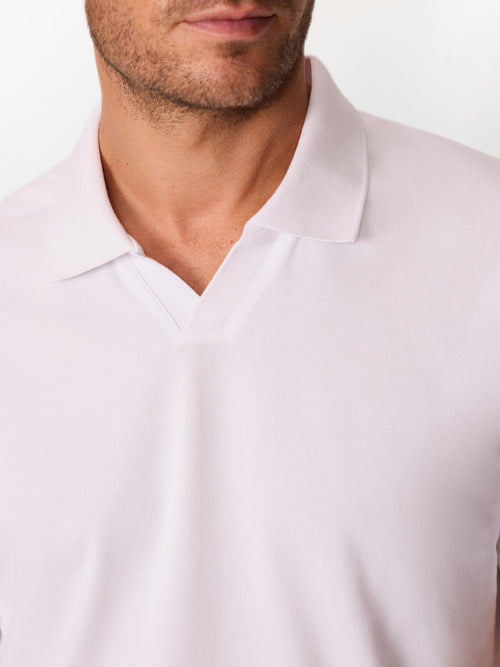 Polo regular en coton mélangé blanc - Father & Sons   - 3 