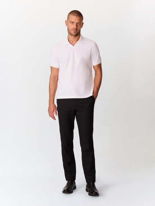 Polo regular en coton mélangé blanc - Father & Sons   - 4 