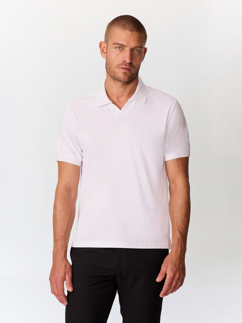 Polo regular en coton mélangé blanc - 1 - Father & Sons   - 18 