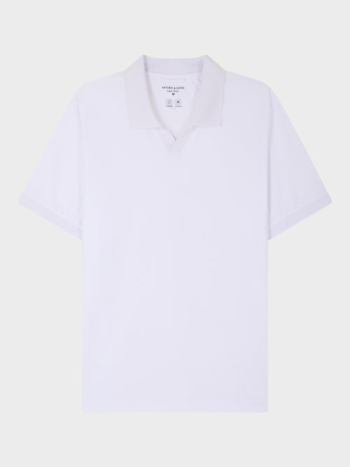 Polo regular en coton mélangé blanc - Father & Sons   - 1 