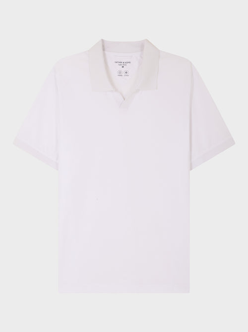 Polo regular en coton mélangé blanc - Father & Sons   - 5 