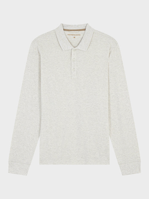 Polo manches longues slim en coton beige - 1 - Father & Sons   - 3 