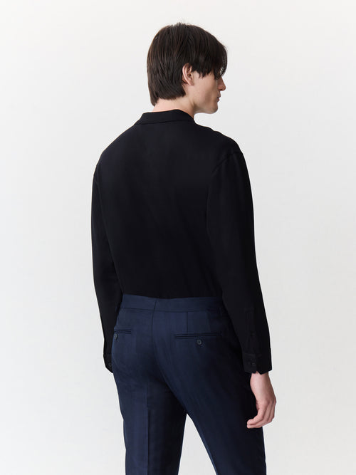 Polo manches longues slim en coton noir - Father & Sons   - 2 