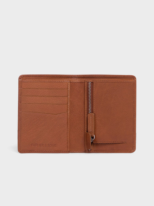 Portefeuille en cuir grainé cognac - 2 - Father & Sons   - 14 